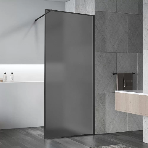 Душевое ограждение Vincea Walk-In 100 VSW-1HP100GFB стекло матовое тонированное/профиль черный