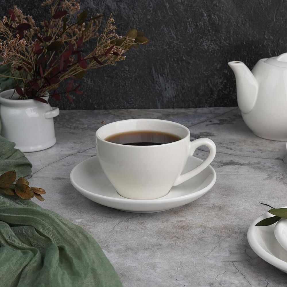 Чайная пара 200 мл белая d 8,6 см h6,2 см фарфор P.L. Proff Cuisine [4]