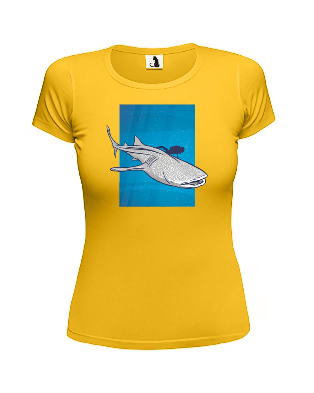 Футболка Китовая акула женская желтая