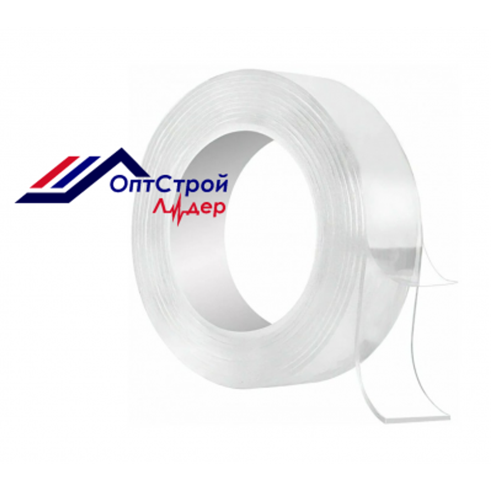 Прозрачная двухсторонняя монтажная лента 19мм х 5м на каучуковой основе