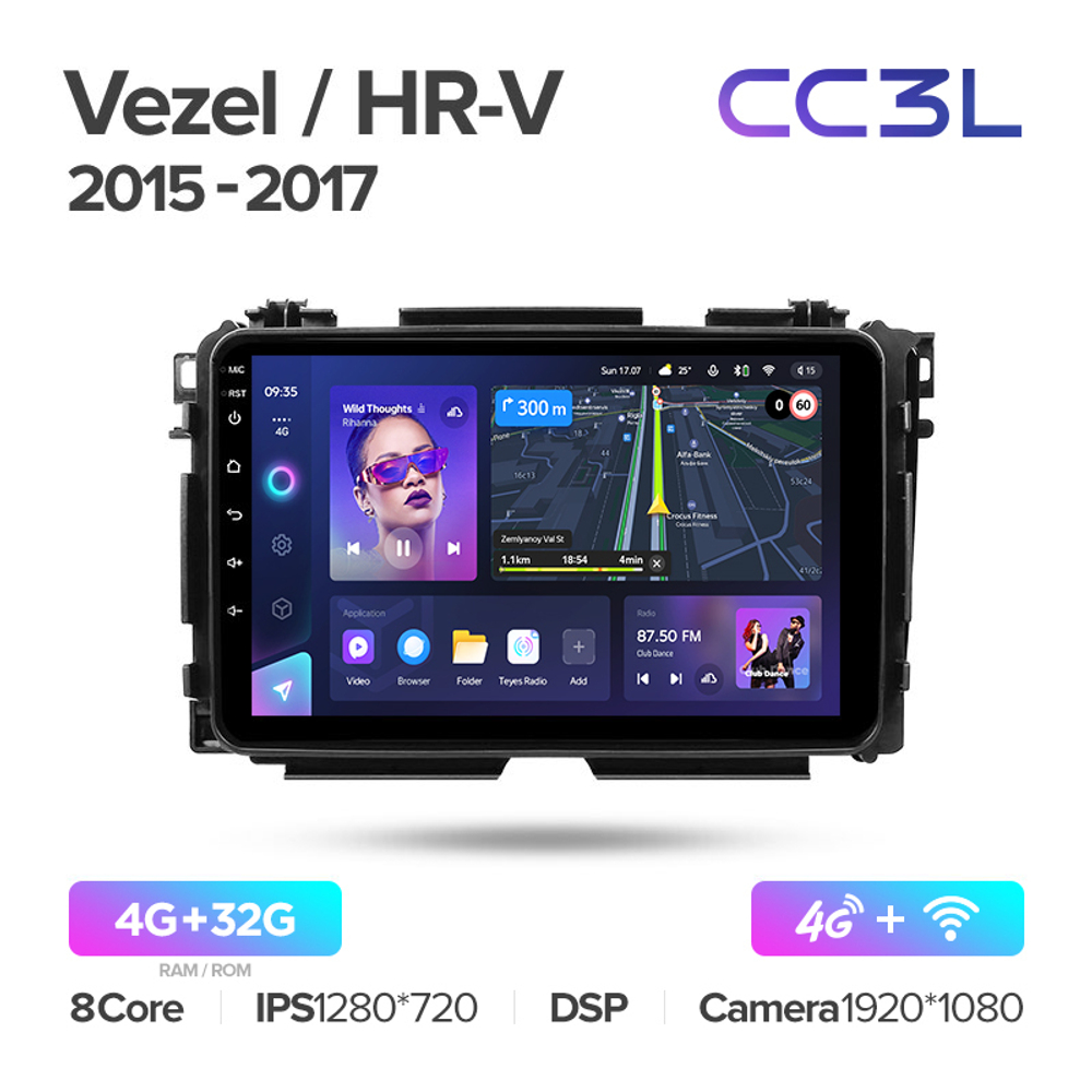 Teyes CC3L 9"для Honda Vezel, HR-V 2015-2017