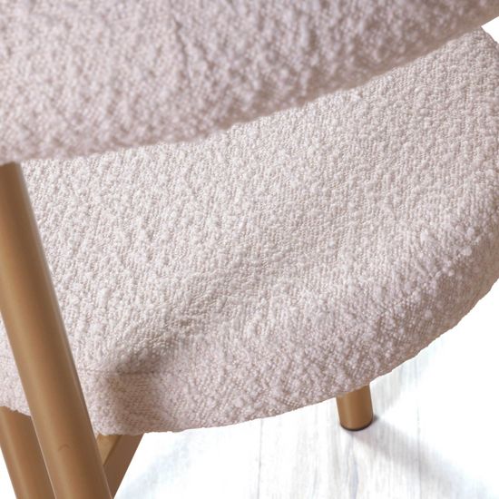 Стул полубарный BIGGI, букле белый, опоры золото