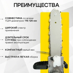 Насадка на болгарку цепная пила насадка на УШМ цепная пила универсальная, подходит на все ушм 115-125мм