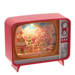 GAEM Изделие декоративное "Телевизор" (подсвет, вьюга, движ, LR14 х3 н/п), L21 W12 H17,5 см