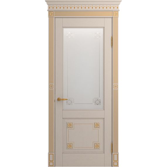 Межкомнатная дверь массив дуба Viporte Флоренция прованс остеклённая