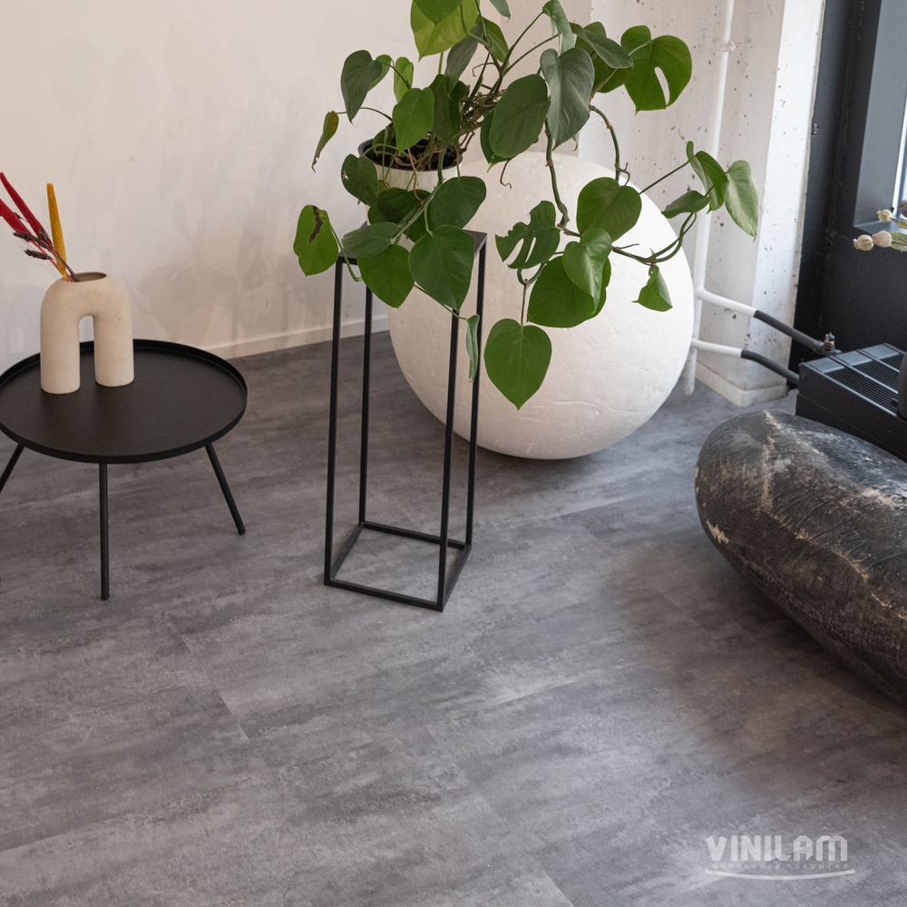 Кварцвиниловая плитка CERAMO VINILAM STON Цемент Серый 71616- Магазин напольных покрытий в Екатеринбурге. MAXI ПОЛ