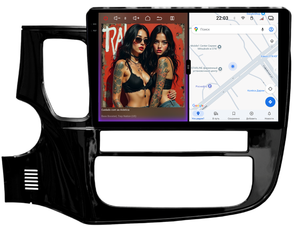 Магнитола для Mitsubishi Outlander 3 2012-2022 (левый руль, рамка 10) - Redpower 85156 PRO/PROmax ТОП звук, 2K QLED, Android 14, CarPlay, 4G SIM-слот