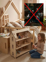 Растущий стул для детей, 34х34х34, Чек, стол и стул 2в1, деревянный, белый, Dipriz