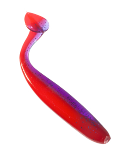 Приманка ZUB-IZI 140мм(5,5")-5шт, (цвет 021) фиолетовый верх -красный низ