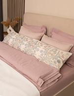 Длинная подушка "Вензель с птичкой"