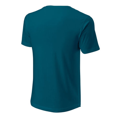 Мужское теннисное поло Wilson Script Eco Slimfit T-Shirt Men - Petrol