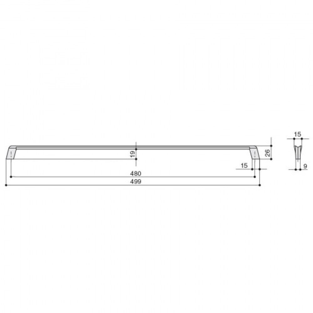 Ручка-скоба 480мм, отделка бронза античная французская