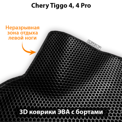 комплект eva ковриков с бортами в салон для chery tiggo 4, 4 pro от supervip