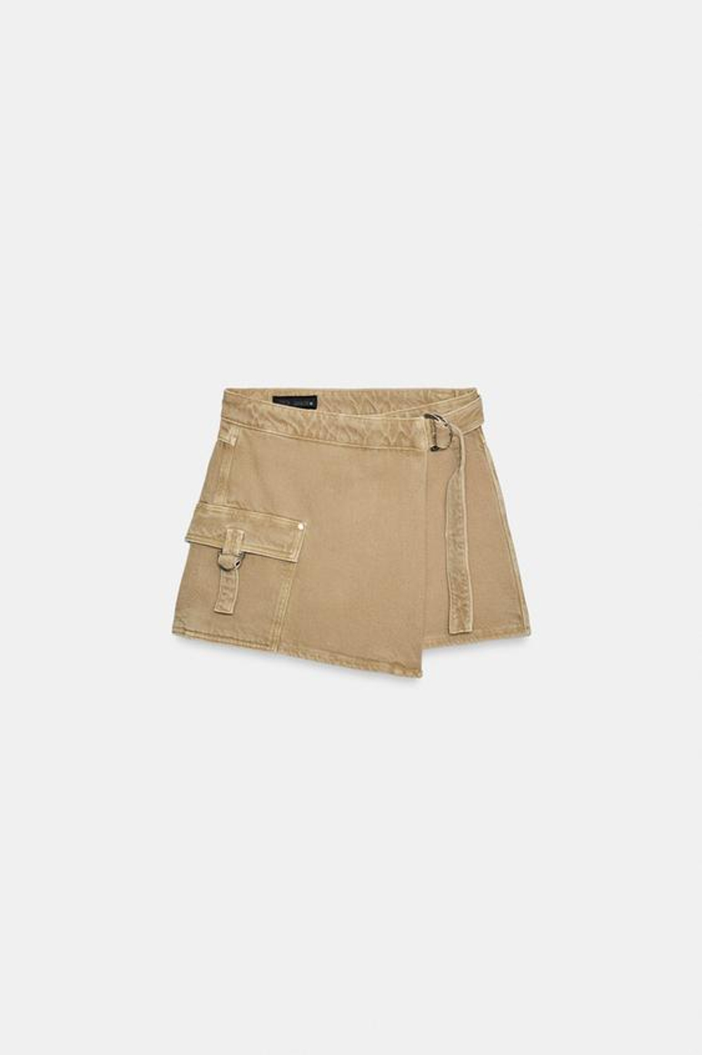 ZARA ЮБКА-ШОРТЫ КАРГО С ЗАПАХОМ, ПЕСОЧНЫЙ