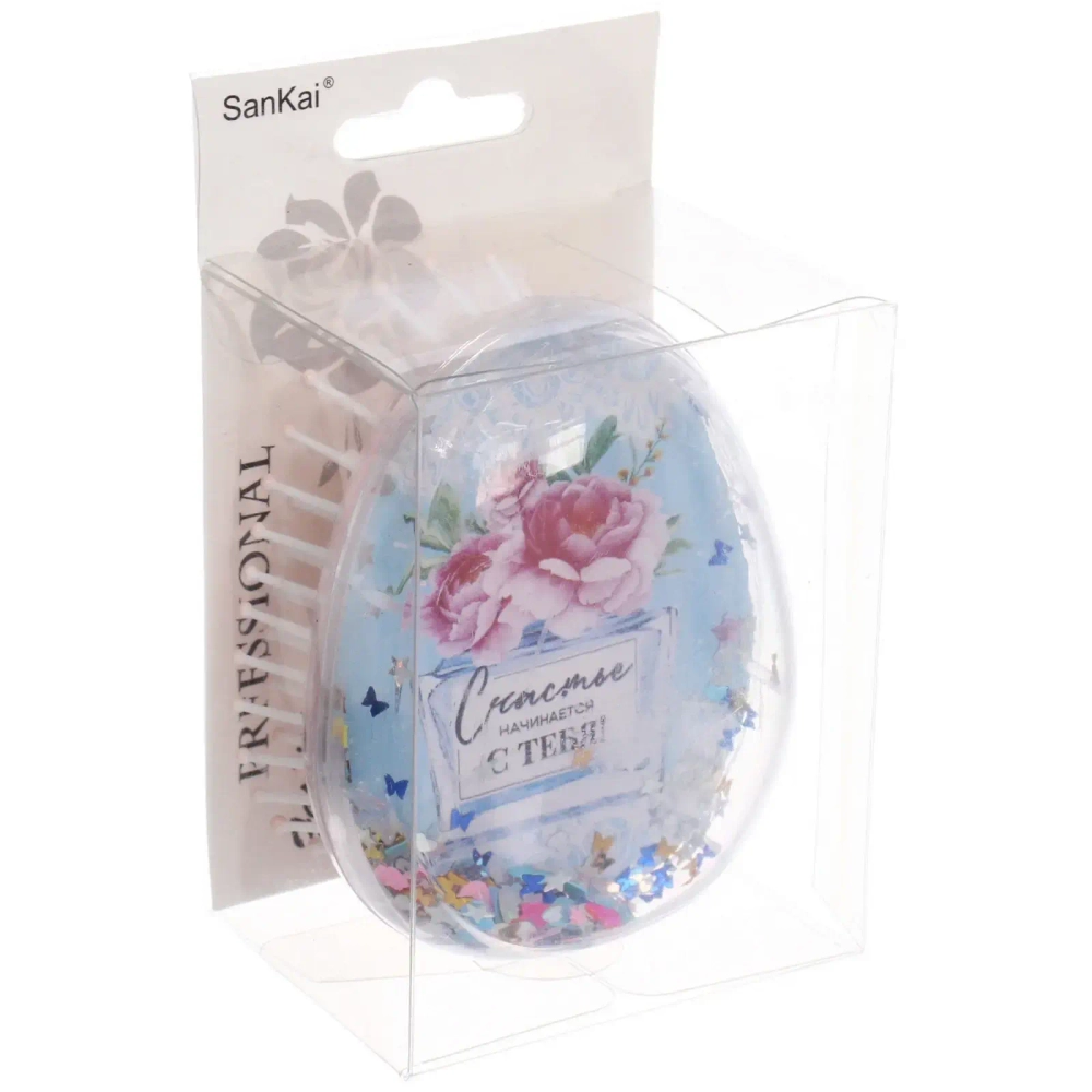 Расческа массажная «ТРАТТИ БУМ», Счастье начинается с тебя!, 6*9 см