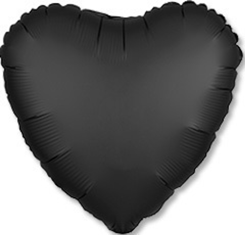Сердце "Черное сатин" 46 см