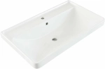 Тумба с раковиной Aquanet Вега 80 344123+301805 белая глянцевая