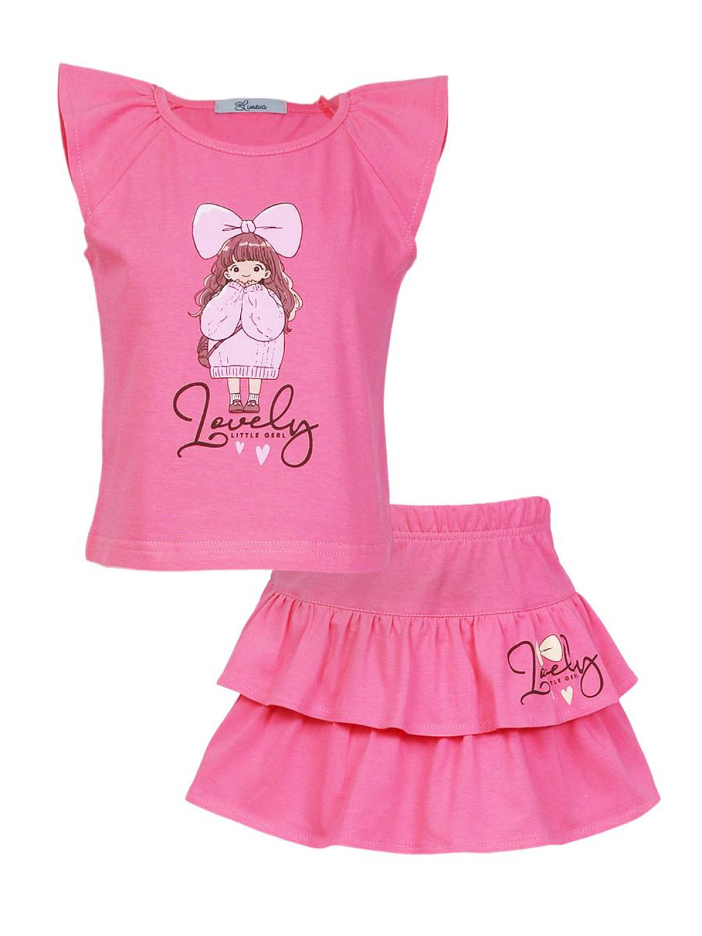 02-136-4 Комплект для девочки (фуфайка+ юбка)