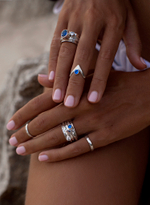 Кольцо «Мозаик» сердце с синим цирконом и белым цирконом