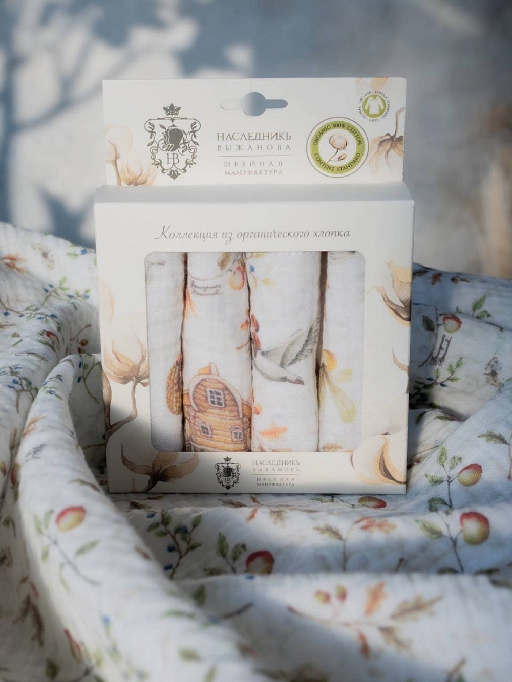 Платочки из муслина, Русские сказки, р. 21х21