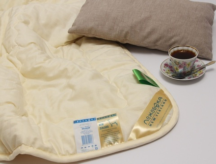 Одеяло ЛЕЖЕБОКА Новая Зеландия 172х205 из овечьей шерсти без синтетики тёплое, плотность 450, 2473-172-4