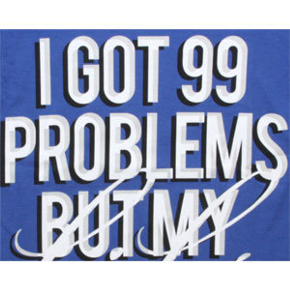 Футболка Sneaktip 3D 99 Problems синяя принт вблизи