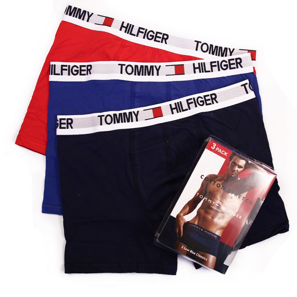 Набор мужских трусов боксеров (голубые ,красные ,темно-синие) 3шт, Tommy Hilfiger  Daily Set