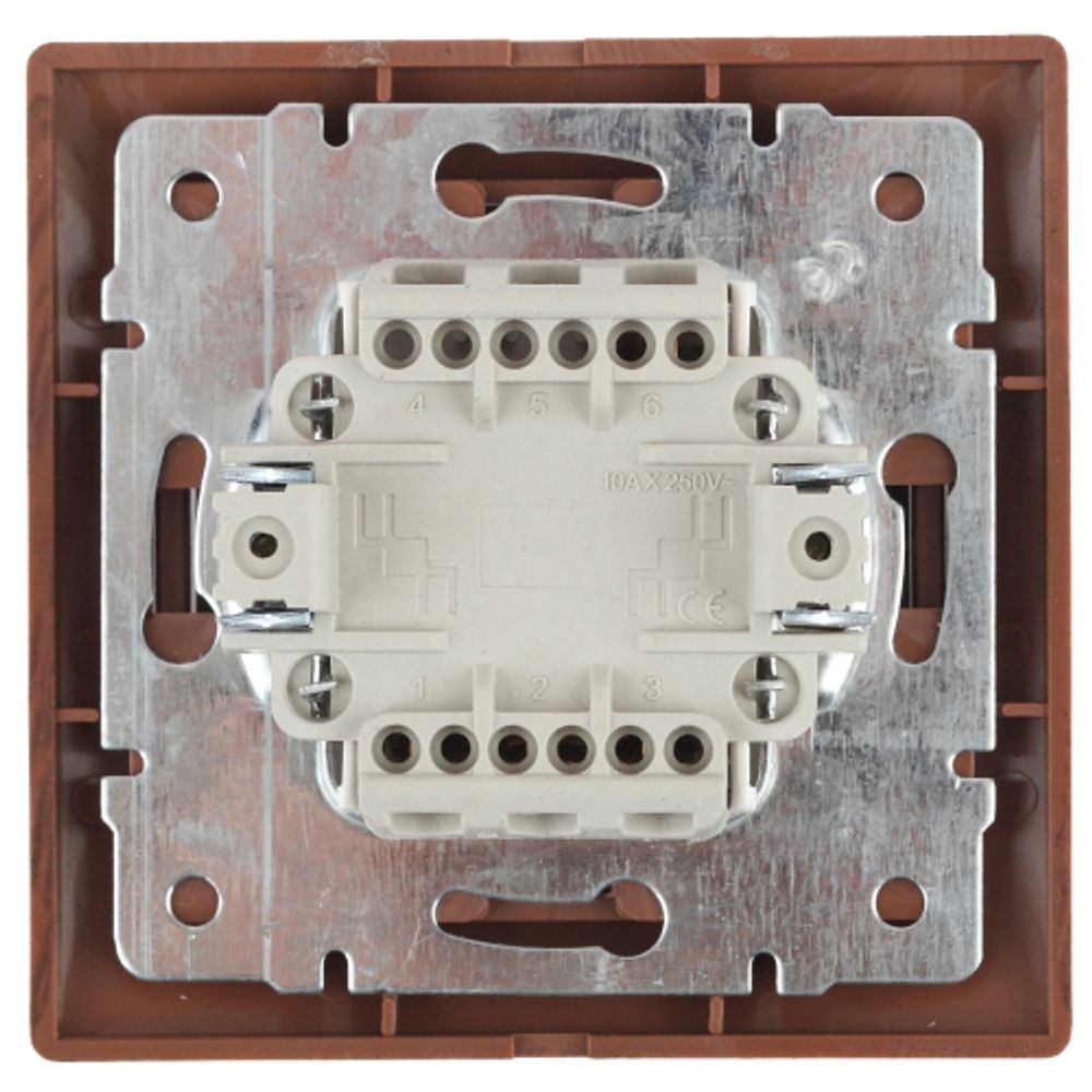 1-106-10 Intro Выключатель тройной, 10А-250В, IP20, СУ, Plano, венге | Intro Plano Венге