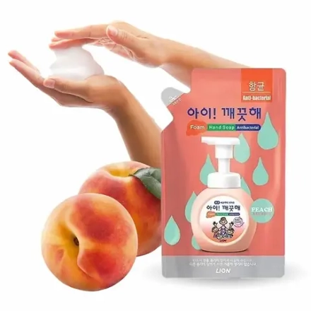CJ LION Жидкая Антибактериальная пена для рук "Ai - Kekute" 200мл (мягкая упак.) Персик