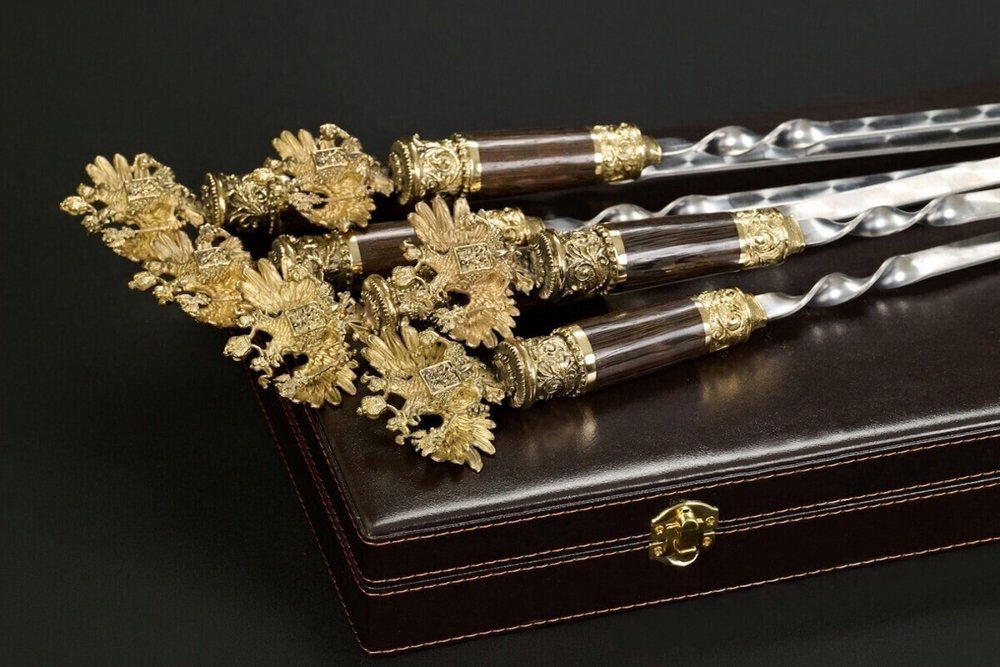 Подарочный набор шампуров в кейсе «Держава»