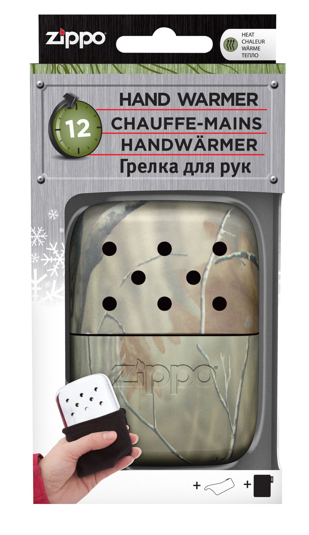 Каталитическая грелка ZIPPO REALTREE сталь камуфляж, матовая, на 12 ч, 66x13x99 мм (40420)