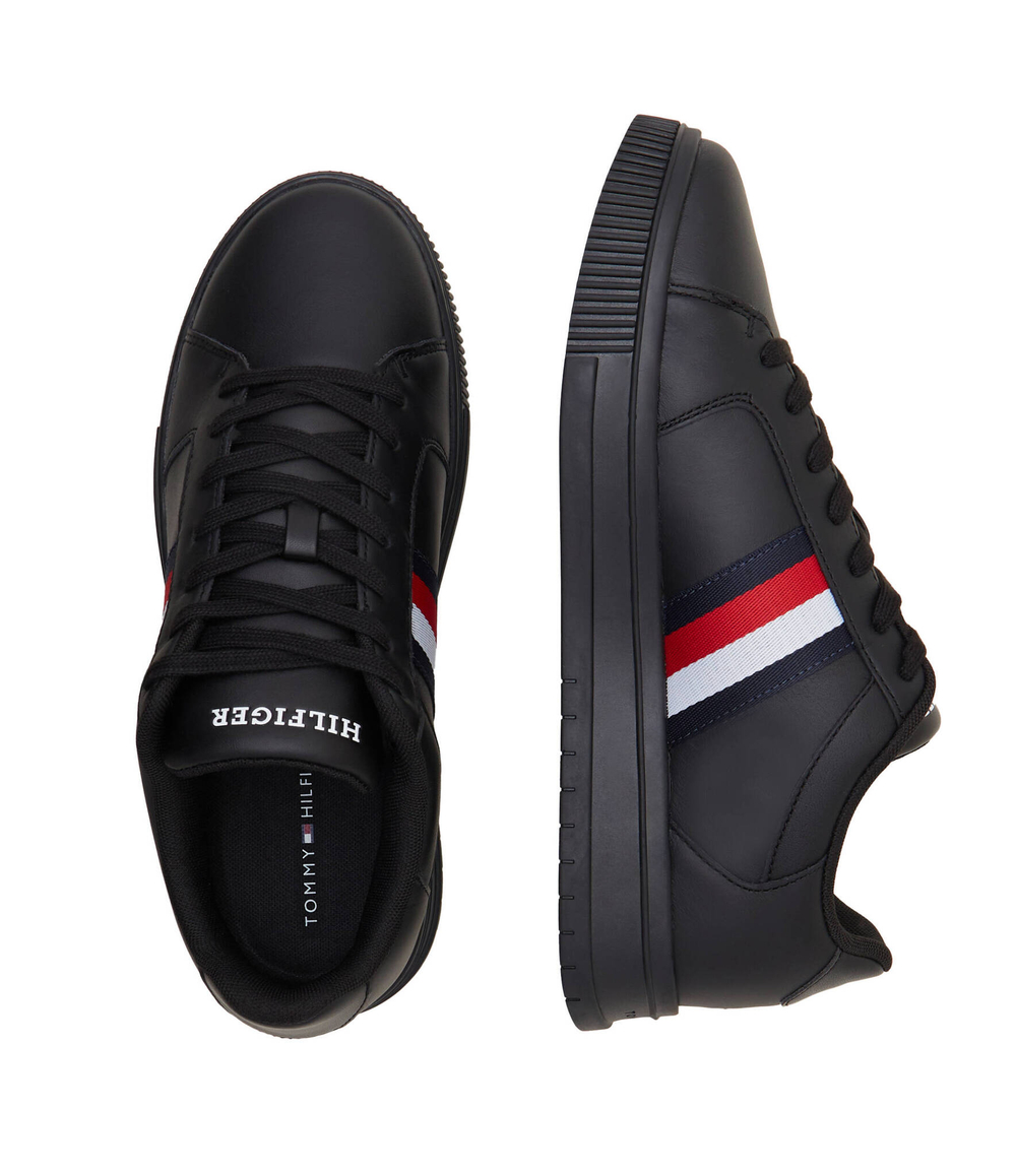 Кожаные кроссовки stripes ess Tommy Hilfiger - черный(FM0FM04895)