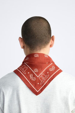 ZARA БАНДАНА С ПРИНТОМ ПЕЙСЛИ, КРАСНЫЙ