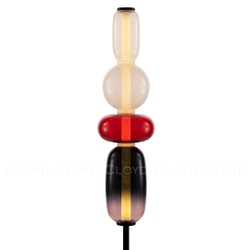 Торшер Cloyd SUPERNOVA-A F1 / выс. 130 см - 4 яруса - черный - красн. стекло (арт.40178)