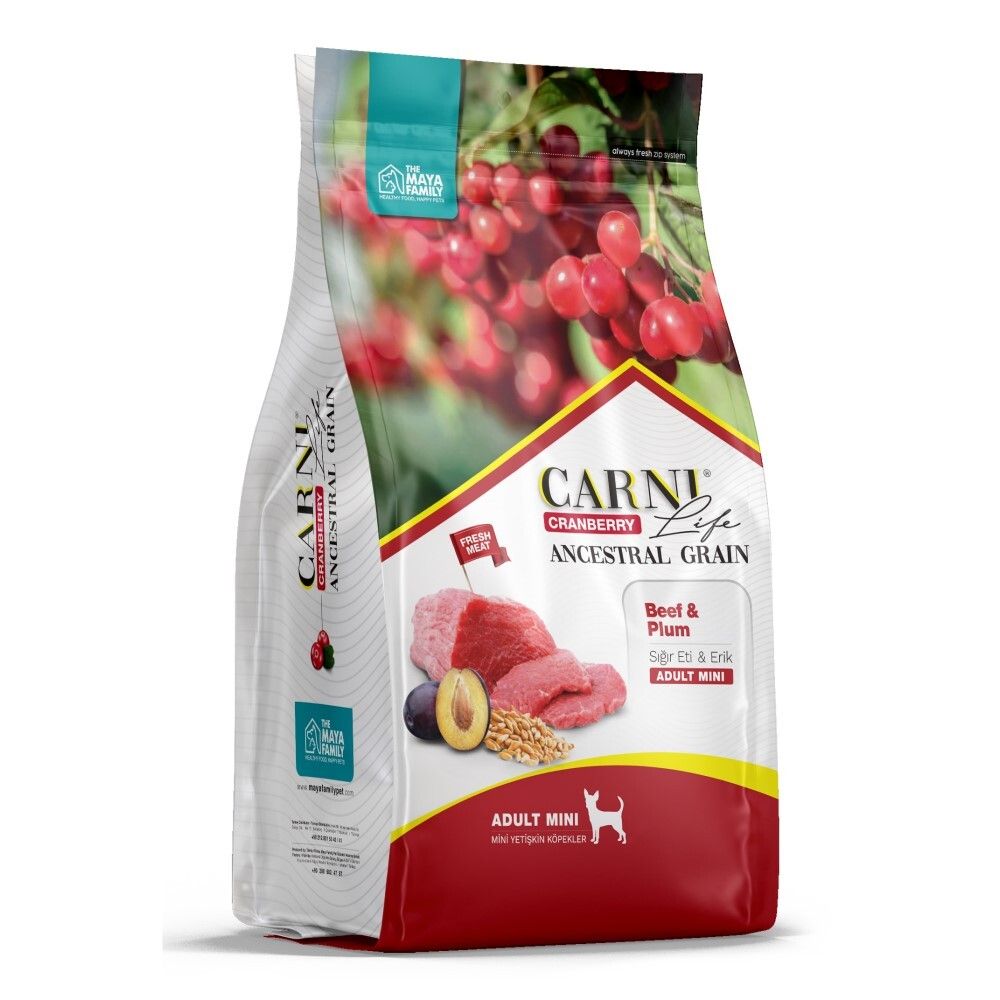 Carni Life корм для собак мелких пород с говядиной, черносливом и клюквой (Adult Mini)