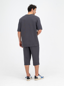 Костюм хлопковый с шортами. Графит