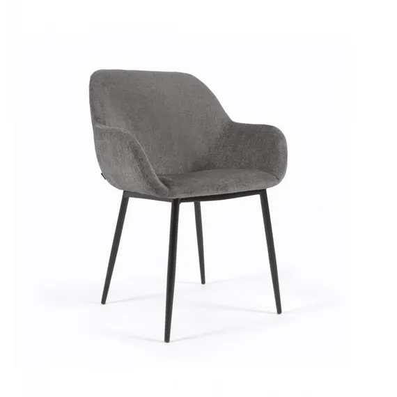 Стул Konna темно-серый меховой шенилл