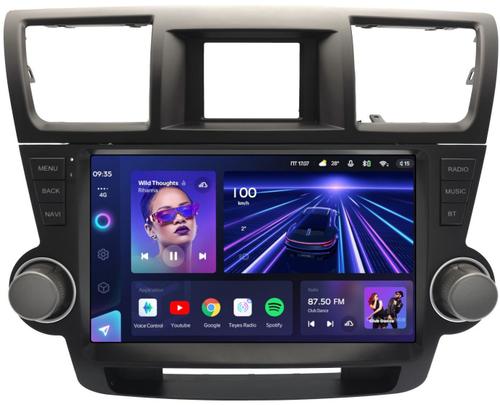 Магнитола для Toyota Highlander 2 XU40 2007-2013 (рамка с крутилками и кнопками) - Teyes CC3 монитор 10" QLED на Android 10, Быстрая, CarPlay, 4G SIM-слот