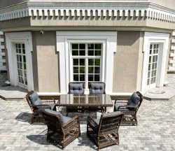 "Цесена" обеденная группа плетеная из искусственного ротанга, цвет коричневый