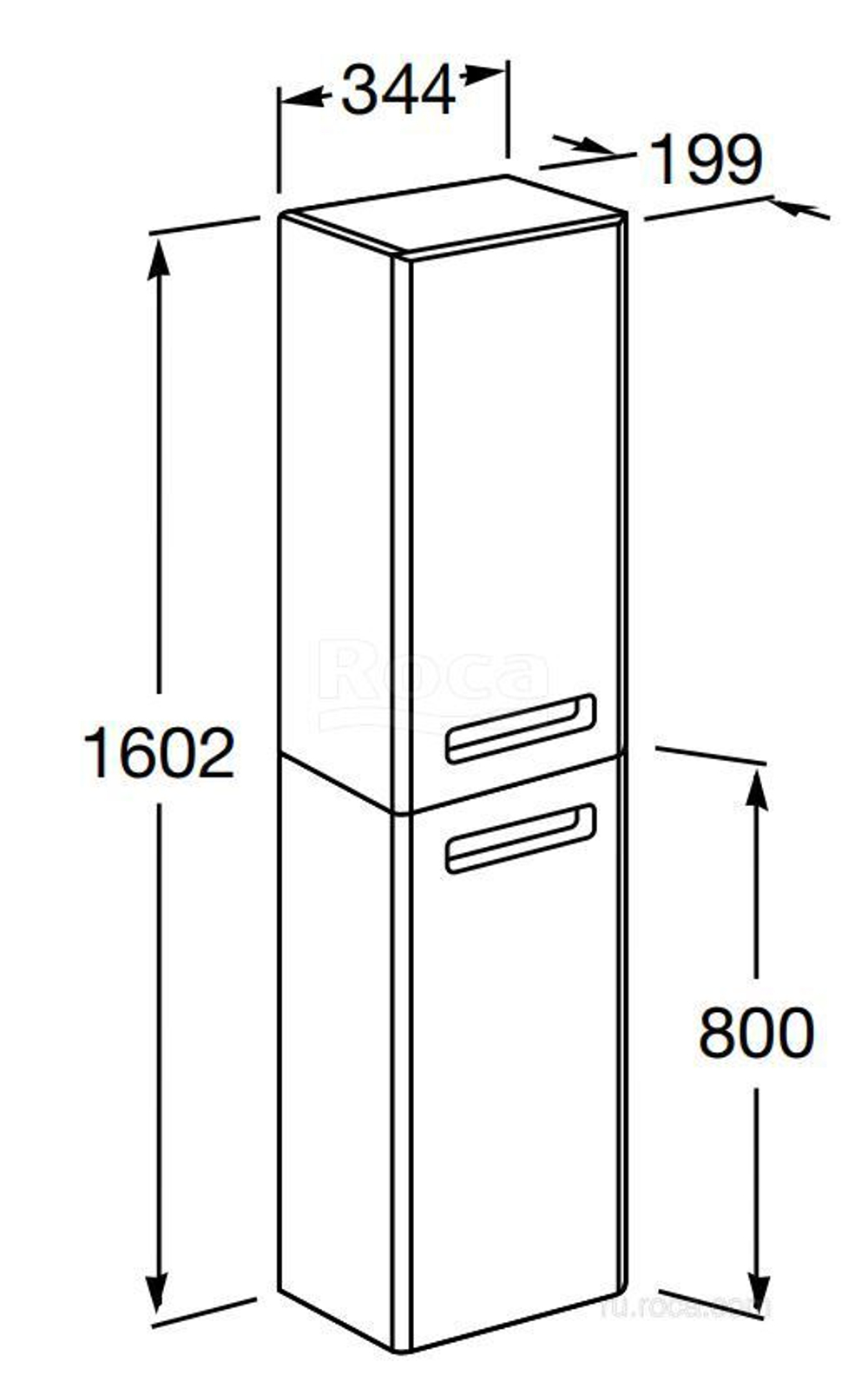 Шкаф - колонна Roca The Gap Original терракота правая ZRU9307844