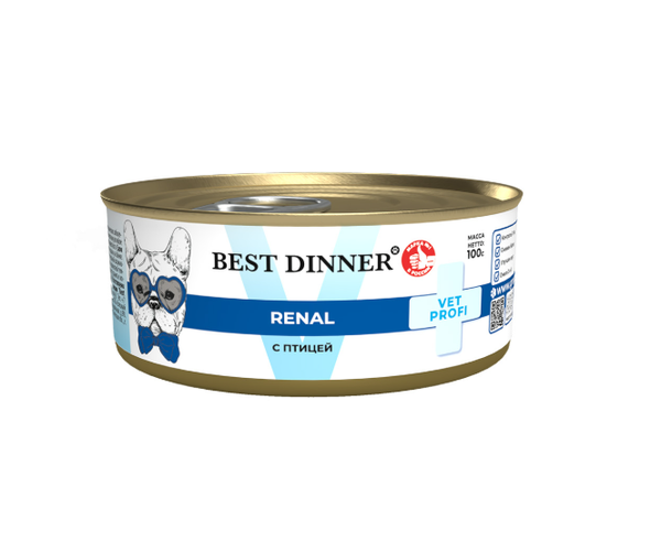 Влажный корм Best Dinner Vet Profi Renal 100г Ренал с птицей для собак