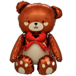 ФИГУРА Мишка коричневый с красным бантом