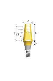 Абатмент узкий прямой винтовой С=0.5 мм