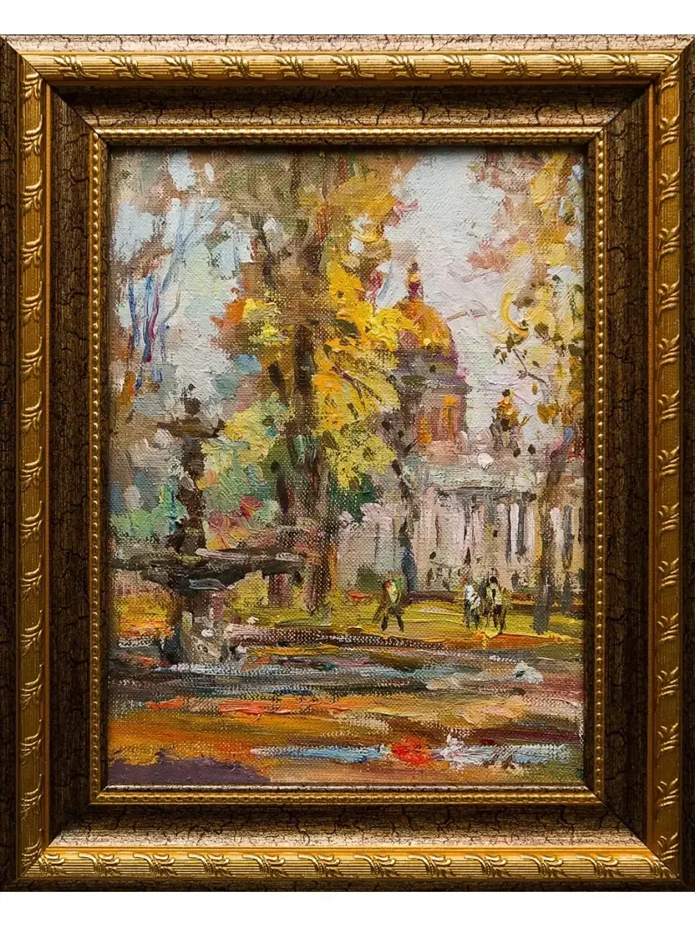 Картина маслом Осень. Васильевский остров Русанов