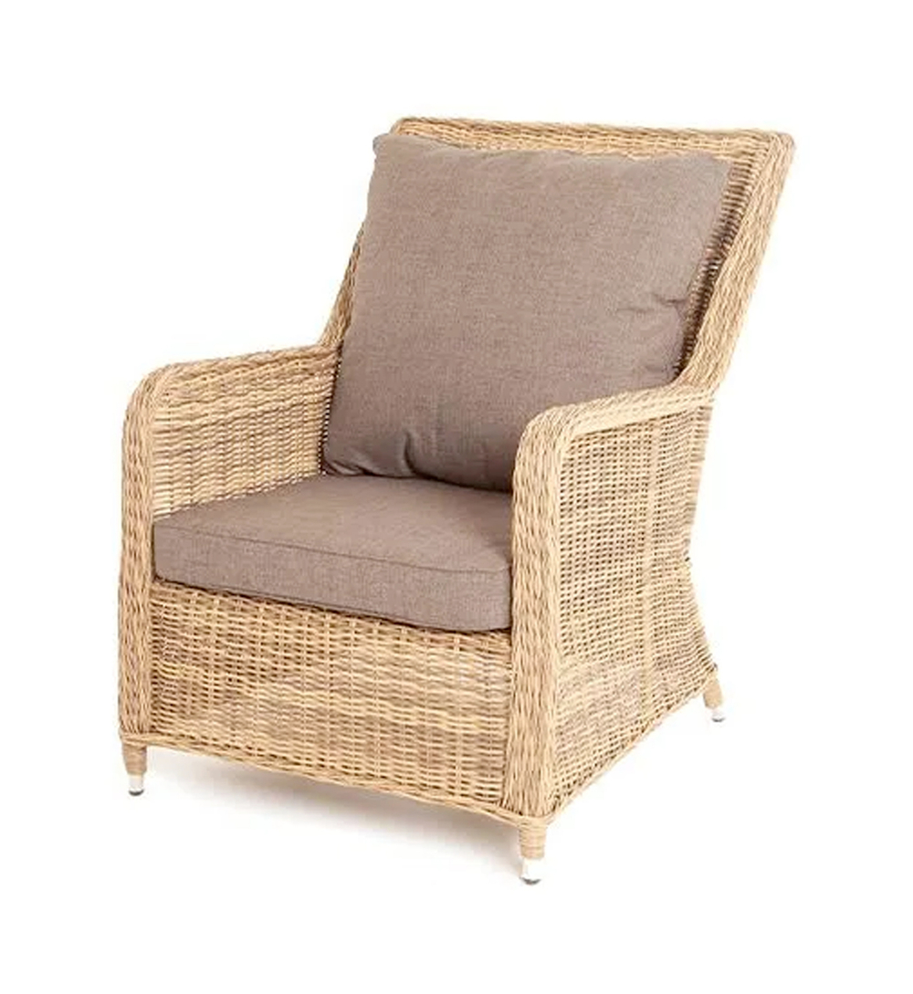 "Гляссе" кресло плетеное из искусственного ротанга, цвет соломенный