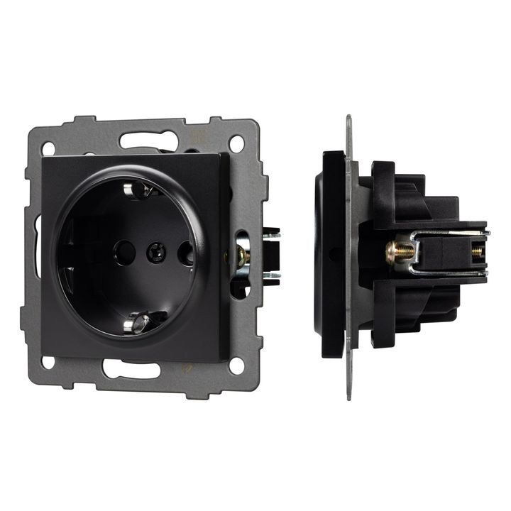 Механизм электрической розетки SCT-MEU1-PL-BK-V (250V, 16A) Arlight 049815