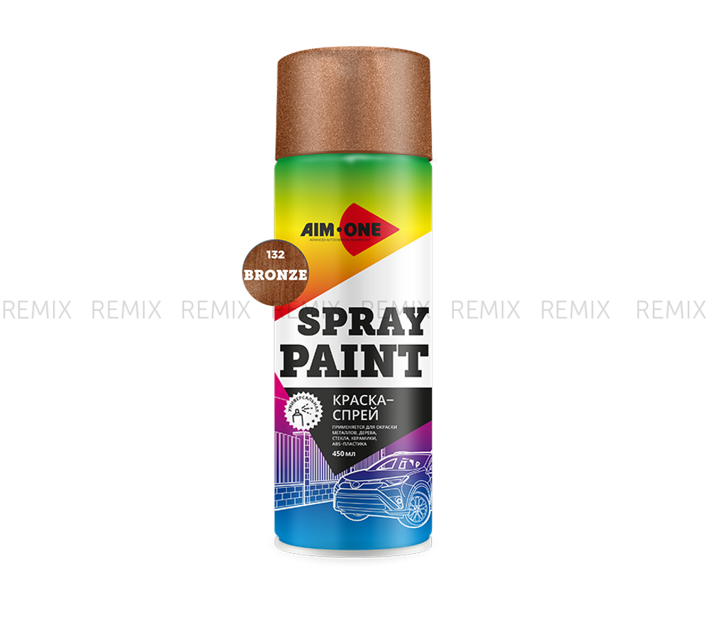 Краска-спрей бронза  AIM-ONE 450 мл (аэрозоль).Spray paint bronze  450ML SP-BZ132