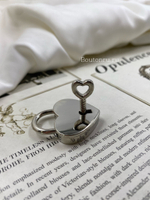 Замок сердце с ключом серебристый