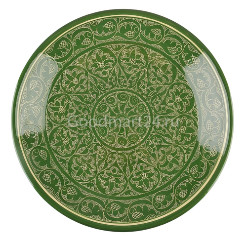 Ляган 34 см. плоский Зеленый Риштанский