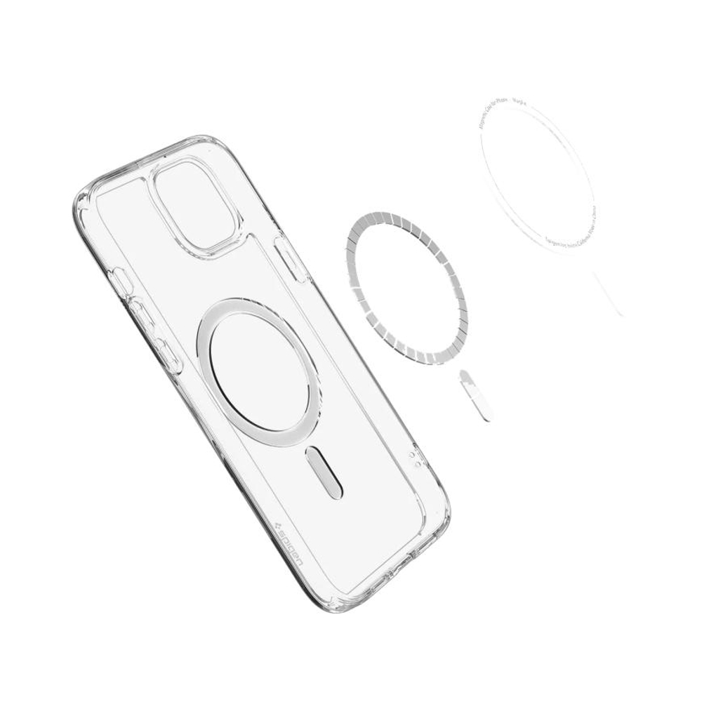 Прозрачный чехол с поддержкой MagSafe Spigen Ultra Hybrid (Mag Fit) для iPhone 15 Тонкий гибридный поликарбонатный чехол с повышенным уровнем защиты при падении